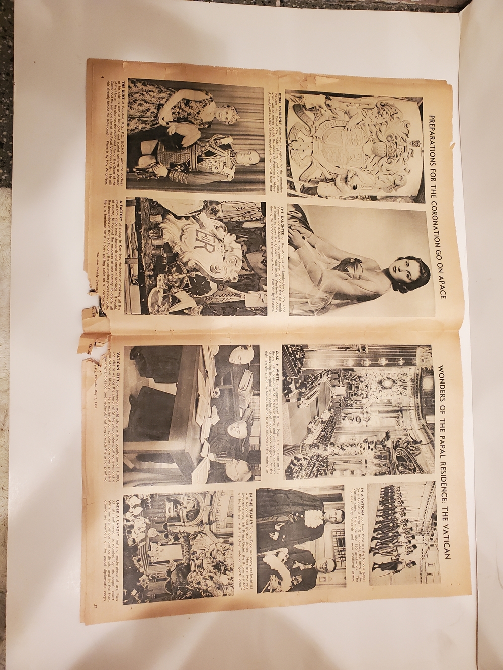 Star Weekly Vintage Newspaper Rare 1953 Cover Featuring Queen in White Gown - Picture 3 of 9